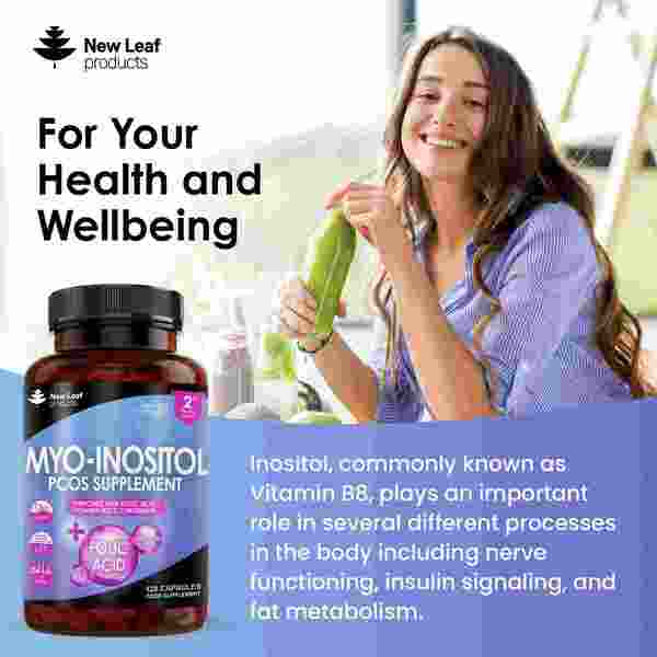 New Leaf Myo-Inositol Pcos Supplement + Folic Acid & B12