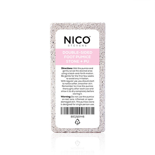 Nico Stevens Essentials Double Sided Pumice Stone + Pu, Pink