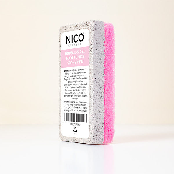 Nico Stevens Essentials Double Sided Pumice Stone + Pu, Pink
