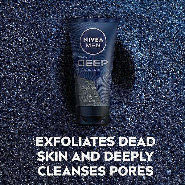 Nivea Men Deep Anti-Blackhead Face Scrub With Black Carbon 75Ml