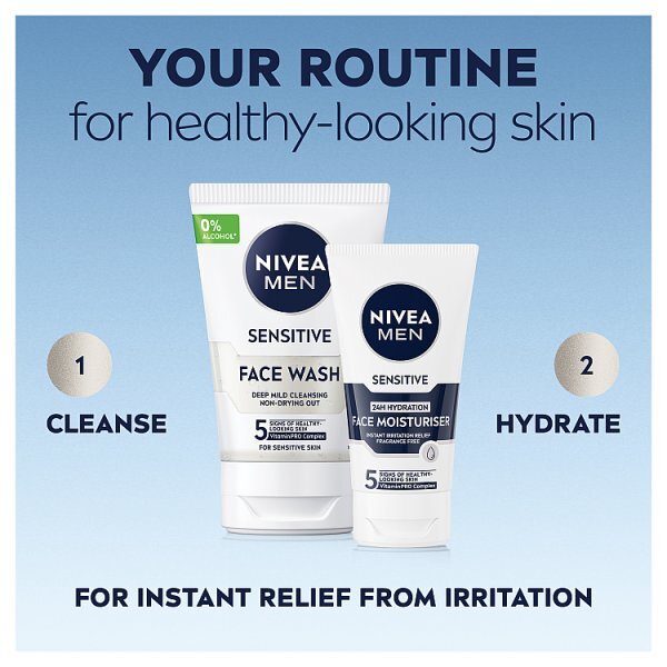 Nivea Men Sensitive Face Wash With 0% Alcohol, 100Ml