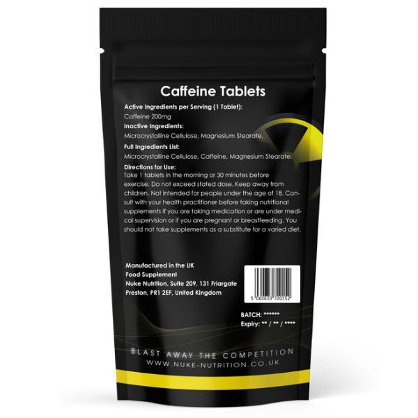 Nuke Nutrition Caffeine Tablets 200Mg - 120Ct