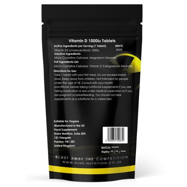 Nuke Nutrition Vitamin D3 1000Iu- 180Ct