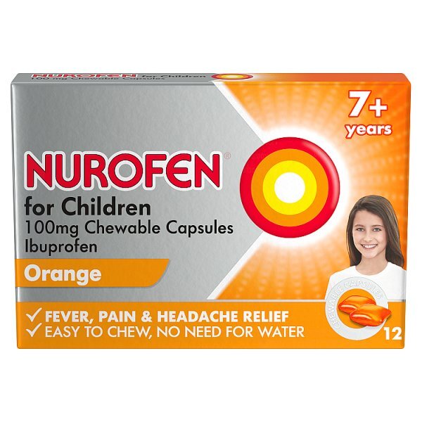 Nurofen Children 7+ Years Orange Soft Chewable Capsules 12S