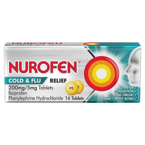 Nurofen Cold And Flu Pain Relief Ibuprofen 200Mg Tablets 16S