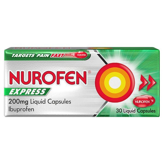 Nurofen Express Ibuprofen 200Mg Liquid Capsules 30S