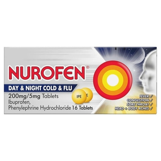 Nurofen Day/Night Cold & Flu Pain Relief Ibuprofen Tabs 16S