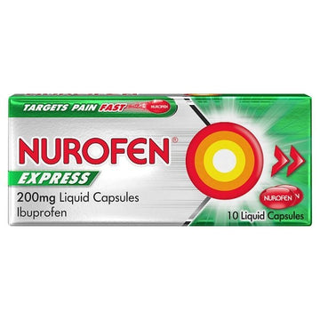 Nurofen Express Pain Relief Ibuprofen 200Mg Liquid Caps 10S