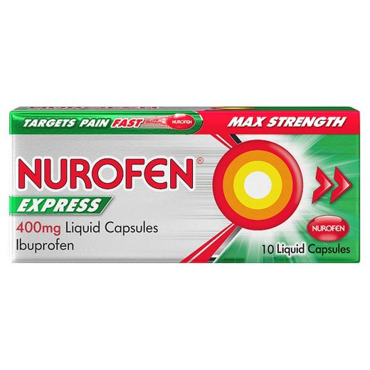 Nurofen Express Ibuprofen 400Mg Liquid Capsules 10S