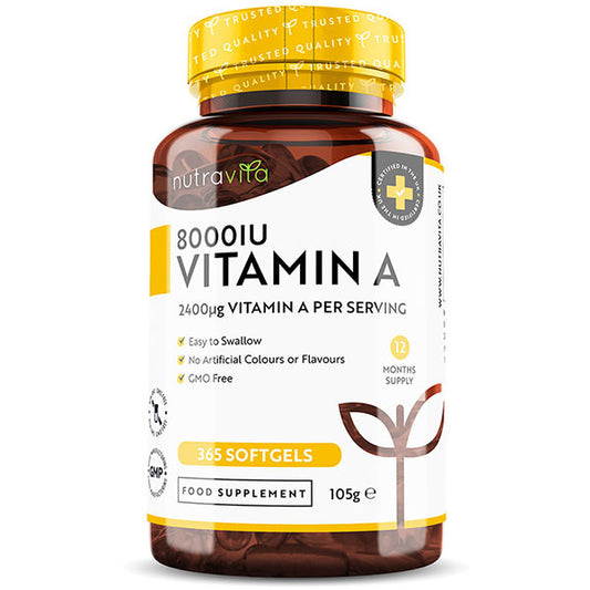 Nutravita Vitamin A 8000Iu - 365 Soft Gels
