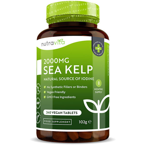 Nutravita Sea Kelp 2000Mg - Iodine Source, 240 Vegan Tablets