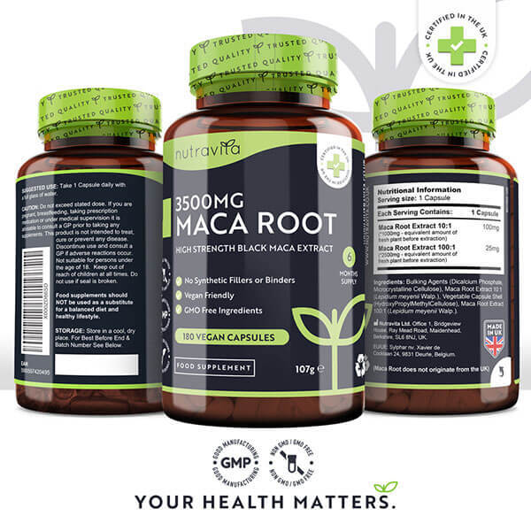 Nutravita Maca Root 3500Mg - 180 Vegan Capsules