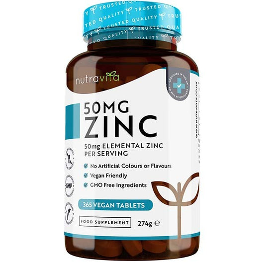 Nutravita Zinc 50Mg - 365 Vegan Tablets