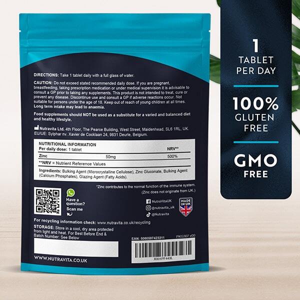 Nutravita Zinc 50Mg - 120 Vegan Tablets