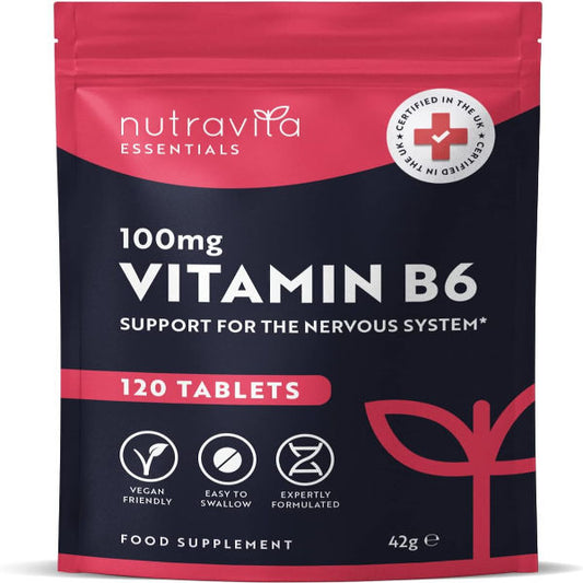 Nutravita Vitamin B6 100Mg - 120 Vegan Tablets