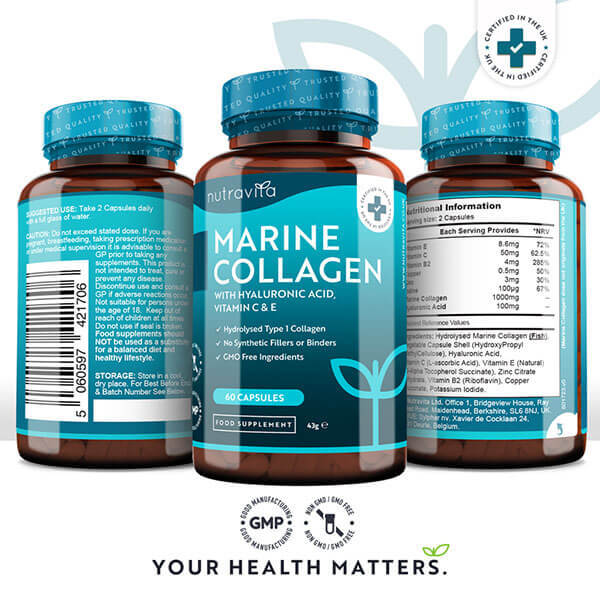Nutravita Marine Collagen 1000Mg With Hyaluronic Acid-60Caps