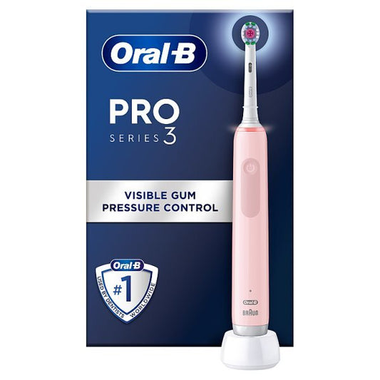 Oral-B Pro 3 3000 3D White Pink Electric Toothbrush By Braun