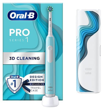 Oral-B Pro1 Cross Action Blue Electric Toothbrush+Travelcase