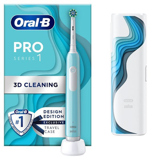 Oral-B Pro1 Cross Action Blue Electric Toothbrush+Travelcase