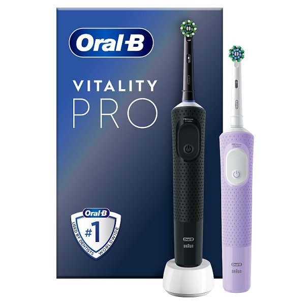 Oral-B Vitality Pro Twin Pack Black/Lilac Electric Toothbrushes