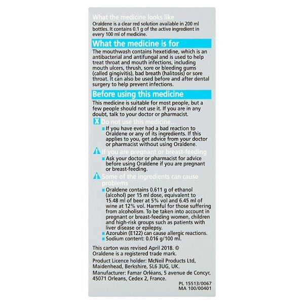 Oraldene Mouthwash 200Ml