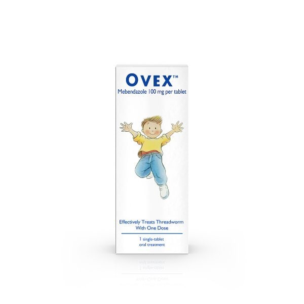 Ovex Single Pack – 1 Tablet (Mebendazole 100 mg) – Threadworm Treatment