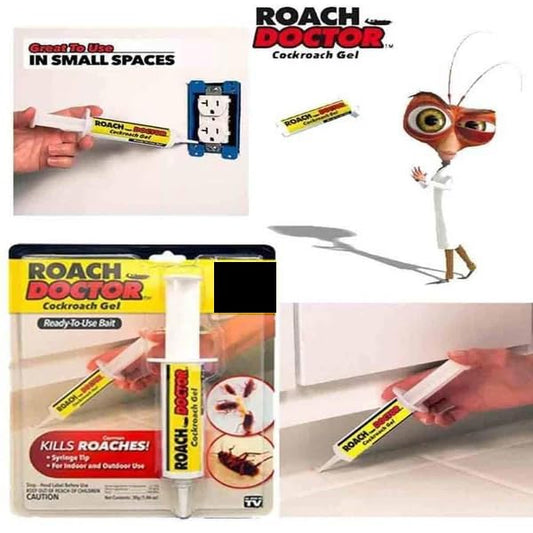 Original Roach Doctor Cockroach Gel – Ready-to-Use Roach Killer Gel Bait with Easy Syringe Applicator