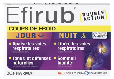 3C Pharma Efirub Cold Snaps 15 Day Capsules + 5 Night Tablets