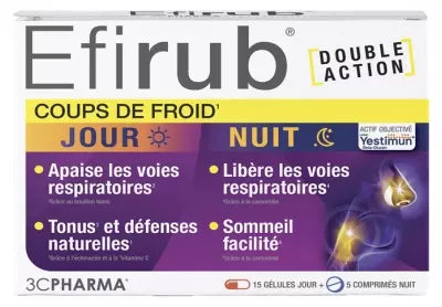 3C Pharma Efirub Cold Snaps 15 Day Capsules + 5 Night Tablets