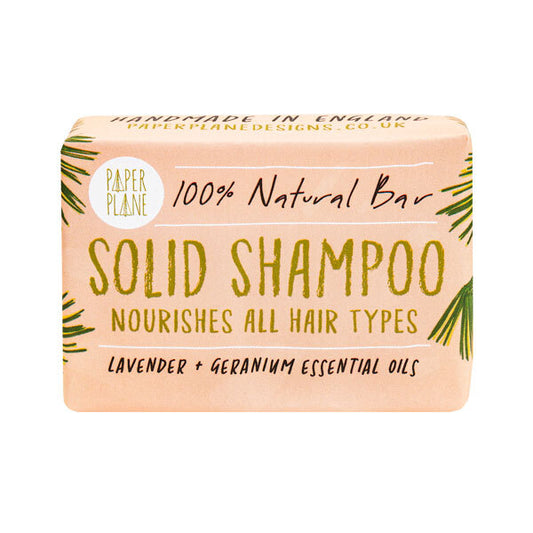 Paper Plane Solid Shampoo Bar Lavender And Geranium 95G