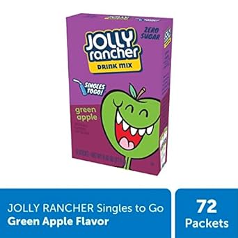 Jolly Rancher Singles To Go! Green Apple, 6 Boxes With 6 Packets Each - 36 Total Servings