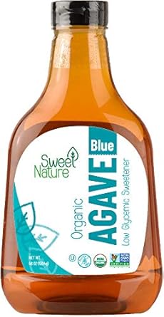 Sweet Nature, Blue Agave Nectar Sweetener Organic Non Gmo Low Glycemic 46 Oz