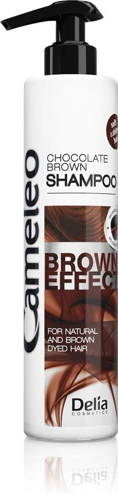 Cameleo Brown Effect Shampoo - Nourishing, Strengthening Treatment With Walnut Extract For Natural & Dyed, Hair - Brunette Deep Colour & Shine, 250 Ml