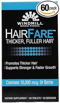 Windmill Hair Fare Vitamin Supplement Caplets for Hair - 60 Ea