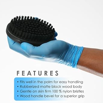 L3 Palm Brush - Fits Great In Palm For Superior Grip - Barber Supplies And Barber Accessories - Gentle For Comfort Yet Firm For Brushing - Level Three Brush
