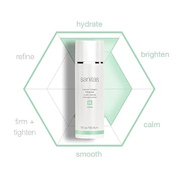 Sanitas Skincare Lemon Cream Cleanser, Enriching Cleanser, Vitamin C, Vitamin E, Jojoba Oil, 5 Ounces : Beauty & Personal Care