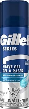 Gillette Series 3X Moisturizing Shave Gel, 6 Count, 7Oz Each, Lubrication To Protect Against Irritation, Blue-White, 7 Ounce (Pack Of 6)