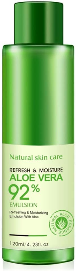 Bioaqua Natural Skincare Refreshing Moisturizing Aloe Vera Emulsion 92% Light Lotion Smooth Improve Dry Skin 120Ml 4.23Oz