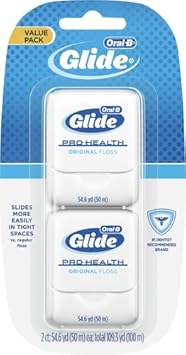 Oral-B Glide Pro-Health Original Dental Floss, Smooth, Strong, Shred Resistant, Value 2 Pack (50M)