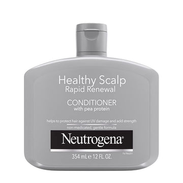 Neutrogena Healthy Scalp Rapid Renewal Conditioner With Pea Protein & Uv Damage Protecting For Strong Healthy-Looking Hair, White, Unscented, 12 Fl Oz