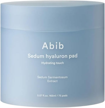 Abib Sedum Hyaluron Pad Hydrating Touch (75 Pads) I Hyaluronic Acid, Hydrating And Improving Skin Texture, Mild Exfoliation