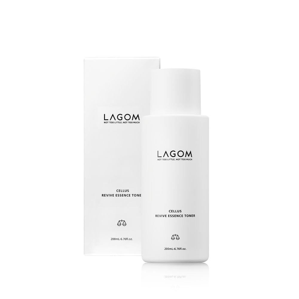 Lagom Cellus Revive Essence Toner Natural Nurturing Replenishment With 3-Layer Hyaluronic Acid Chamomile Lavender Face Calming Soothing Herbal Nutrition Sensitive Dry Oily All Skin 6.76 Fl Oz