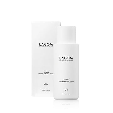 Lagom Cellus Revive Essence Toner Natural Nurturing Replenishment With 3-Layer Hyaluronic Acid Chamomile Lavender Face Calming Soothing Herbal Nutrition Sensitive Dry Oily All Skin 200Ml 6.76Oz