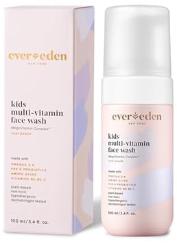Evereden Kids Face Wash: Cool Peach, 3.4 fl oz. | Plant Based and Natural Kids Skin Care | Non-toxic and Organic Ingredients | Multi-Vitamin Skin Care for Kids