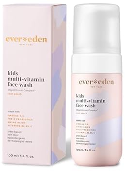 Evereden Kids Face Wash: Cool Peach, 3.4 Fl Oz. | Plant Based And Gentle Kids Skin Care | Non-Toxic And Clean Ingredients | Multi-Vitamin Skin Care For Kids