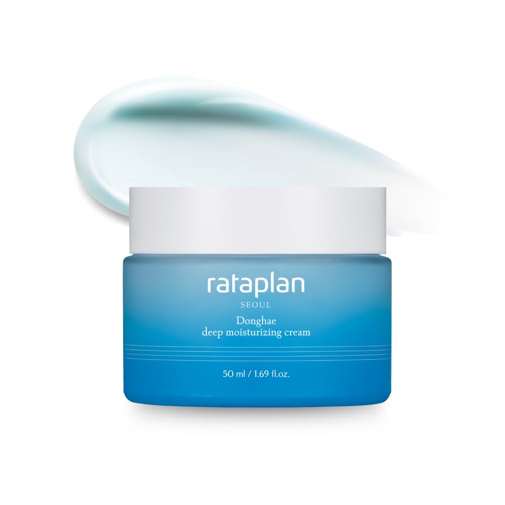 Rataplan Donghae Deep Moisturizing Cream, Deep Sea Water, For Dry Skin, Ceramide, Hyaluronic Acid, Strengthen Skin Barrier, Korean Skincare 1.69 Fl Oz