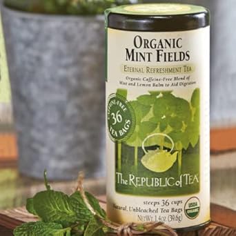 The Republic Of Tea, Organic Herbal Mint Fields Tea, 36 Tea Bag Tin