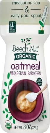 Beech-Nut Organic Oatmeal Baby Cereal Canister, 8 Ounce