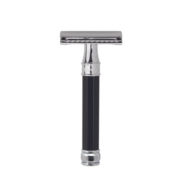 Edwin Jagger Double Edge Safety Razor With Long Handle (Black Octagonal) : Beauty & Personal Care