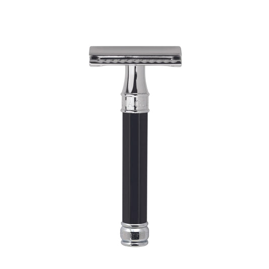 Edwin Jagger Double Edge Safety Razor With Long Handle (Black Octagonal) : Beauty & Personal Care
